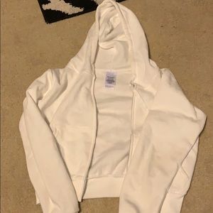 Cropped white zip up
